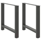Vidaxl Noge za jedilno mizo antracitne barve 2 kosa 80 x (72-73) cm jeklo