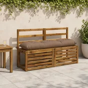 vidaXL Blazina za klop VIANEN 100% poliester Taupe 130 x 30 x 12 cm