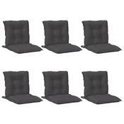 Vidaxl Blazina za stol 6 kosov melanž antracitna 100x50x7 cm blago