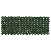 Vidaxl Ograja za balkon z listi Temno zelena 200 x 75 cm