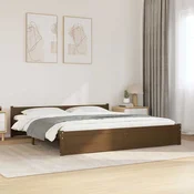 Okvir za krevet od masivnog drva smeda boja meda 200 x 200 cm