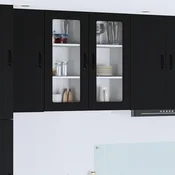 vidaXL Stenska kuhinjska omarica Črna 40 x 31 x 80 cm Konstruiran les