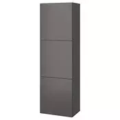 BESTA Spojene police i vrata, tamnosiva/Lappviken tamnosiva, 60x42x193 cm