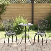 Bistro set za vrt 3 pcs Crna Aluminij