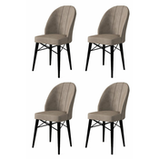 HANAH HOME Set 4 stolice Ritim Cappuccino Black