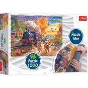 Trefl - Puzzle Psi hitrejši od vlaka + podloga za sestavljanko - 1 000 kosov