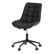 Autronic Pisarniški stol black fabric in brushed leather decor, black metal cross (KA-V3120 BK3)