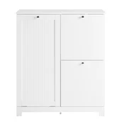 SoBuy SoBuy Koš za perilo z 2 predaloma Bela 78x38x90cm Sodobno BZR213-W, (5000092596)