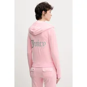 Velur pulover Juicy Couture ROBERTSON CAVIAR ženski, roza barva, JCBAS125805