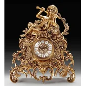 Casa Padrino luxury baroque table clock gold 28 x H. 33 cm - Handmade bronze clock baroque style - Baroque desk clock - Baroque desk decoration - Baroque decorative accessories