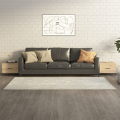 Stolic za kavu s metalnim nogama 2 kom boja hrasta 50x50x40 cm