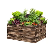 ATMOWOOD Lesena visoka greda 120 x 80 x 60 cm - ožgana