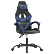 Vidaxl Gaming stol črno in modro umetno usnje