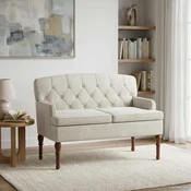 Dvojnica s gumbi Krem 111 x 65 x 79 cm Žamet