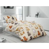 Pamucna posteljina COLORED CATS PURE krem Dimenzije posteljine: 70 x 90 cm | 140 x 220 cm