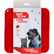 EAT SLOW LICK MAT 4V1 RDEČ