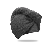 Turban iz frotirja, hitrosušeč, temno siv