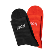LSCN by LASCANA Nogavice rdeča/črna/bela