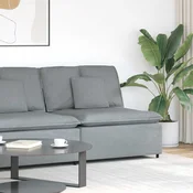 Modularni Sofa Centralni Modul s Jastucima Svijetlosivi 100 cm