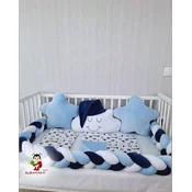 Bubamara037 Pletenica za krevetac, Trostruka, 120cm, Plava