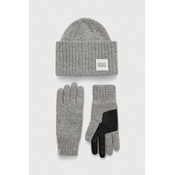 Kapa i rukavice s dodatkom vune UGG boja: siva