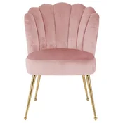 Casa Padrino luxury velvet dining room chair pink/gold 66 x 64 x H. 86 cm - Kitchen chair with velvet fabric - Dining room furniture - Kitchen furniture - Luxury furniture