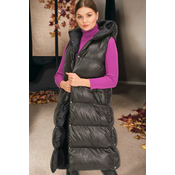 Z6733 DEWBERRY HK STYLE WOMENS VEST-STRAIGHT BLACK