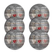 Bertoni Home Unisexs 6 Round Table Pads Set Hearts