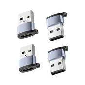 INF USB-C ženski v USB 2.0 moški adapter, 4 kosa, aluminij in TPE Gray, (5000276867)