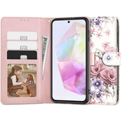 TECH-Protect eleganten etui/ovitek za Samsung A35 5G, Bel, cvetje