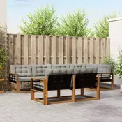 Set vanjskih sofa 7 kom. Prirodna i svjetlosiva