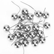 Rayher. Bunkice na žici, srebrne, 2cm, set 20
