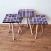 Hanah Home Set klub stocica 3Shp187, 3 komada, Svetloroze