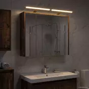 vidaXL Kopalniška ogledalna omara Dimljeni oreh 73,5 x 16 x 62,5 cm