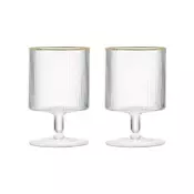 Set of 2 wine glasses, made from glass, 280 ml, Gold - Nuova R2S