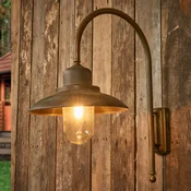 Moretti Luce Zunanja stenska svetilka Casale, višina 60 cm, antična medenina - Antični - starinska medenina, prozorno - Kovina