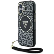 shumee Ovitek Guess za iPhone 16 z MagSafe in leopardjim paščkom