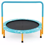 Northix Otroški mini trampolin z ročajem, zložljiv, 92 cm, nosilnost 150 kg, oranžen