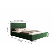 Furnitura OBLAZINJENA POSTELJA CREATINA Z DVIŽNIM MEHANIZMOM -Caldo 17-180x200