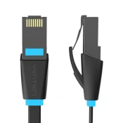 Vention Ploščat omrežni kabel UTP CAT6 Vention IBJBF RJ45 Ethernet 1000Mbps 1m črn