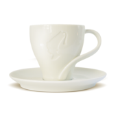 Julius Meinl Ivory Premium bela porcelanasta skodelica s krožničkom za espresso 60 ml