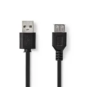 Nedis CCGB60010BK20 - Kabel USB 2.0 | Vtič A - Vtičnica A | 2 m | Črna