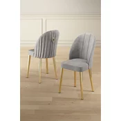 HANAH HOME Set 6 stolica Mara Grey Gold
