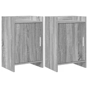 vidaXL vidaXL Posteljne mize 2 pcs Siva Sonoma 40 x 30 x 60 cm Inženirski les, (5000247370)
