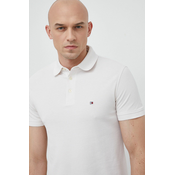 Polo majica Tommy Hilfiger za muškarce, boja: bijela, jednobojni model