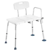 VEVOR Prenosna kopalniška klop 830x600x890 mm nastavljiva nosilnost 180 kg bela