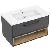 Kupaonski element viseci Concepto+ Mavi 80, antracit/uzorak drva, s ladicom
