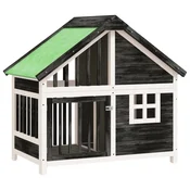 Vidaxl Pasja uta siva 96x60,5x87 cm trdna borovina