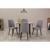HANAH HOME Trpezarijski sto i stolice Vina 0701 Walnut Grey