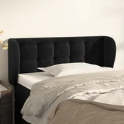 Vidaxl vidaXL Vzglavnik s krilci, črn, 83x23x78/88 cm, žamet